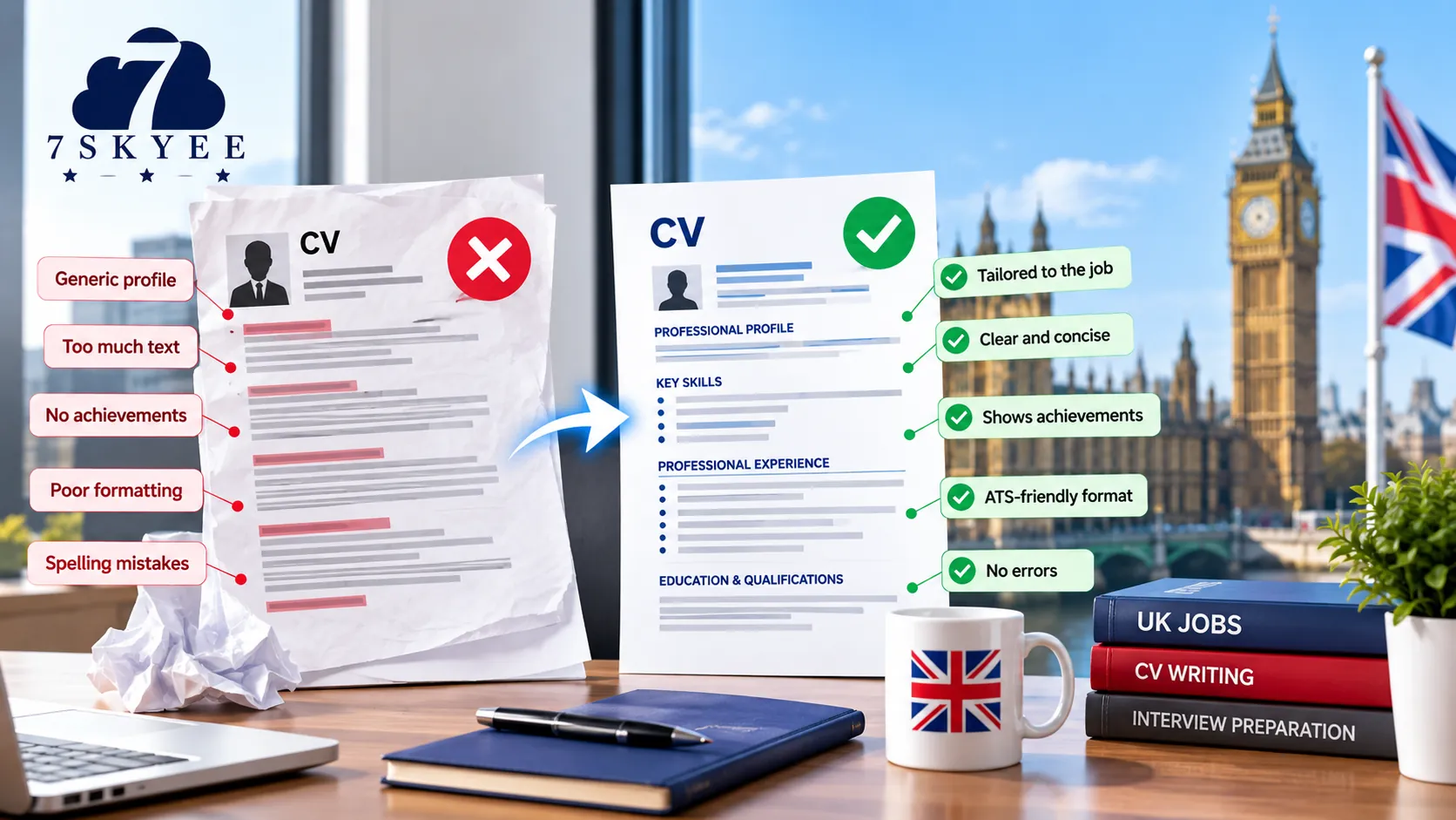 CV Mistakes UK Recruiters Notice First — And How to Fix Them 7Skyee