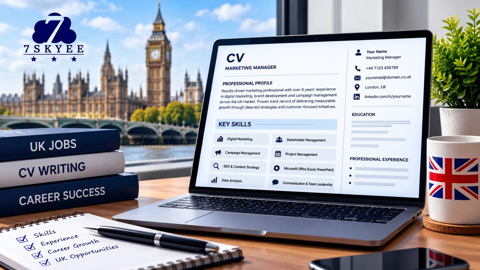 How to Write a CV Skills Section for UK Jobs 7SkyeeProfessional CV skills section for UK jobs featuring technical and transferable skills