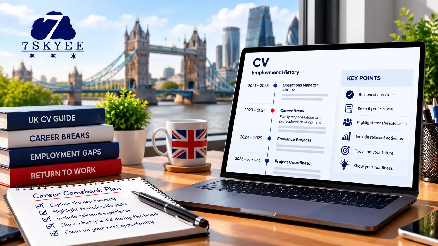 How to explain employment gaps on a UK CV, with a career timeline and practical CV guidance. Placement: Featured image at the top of the article.