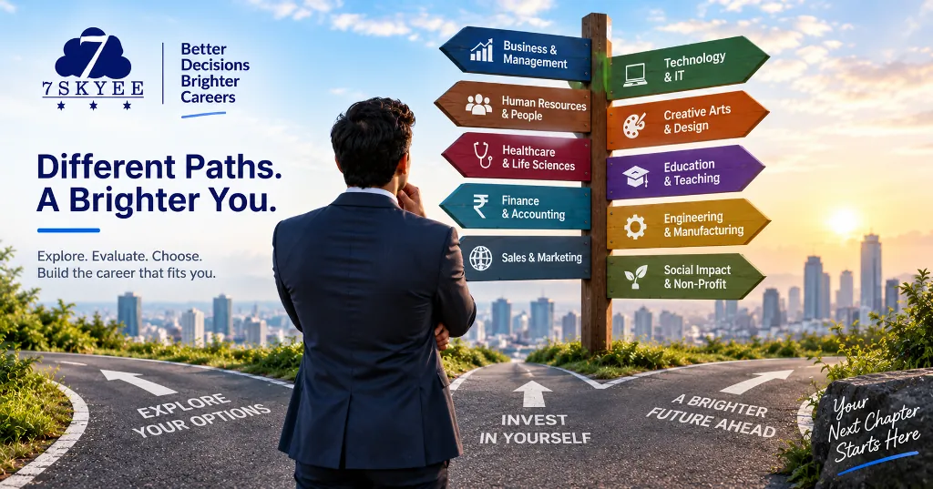 Professional evaluating different career paths