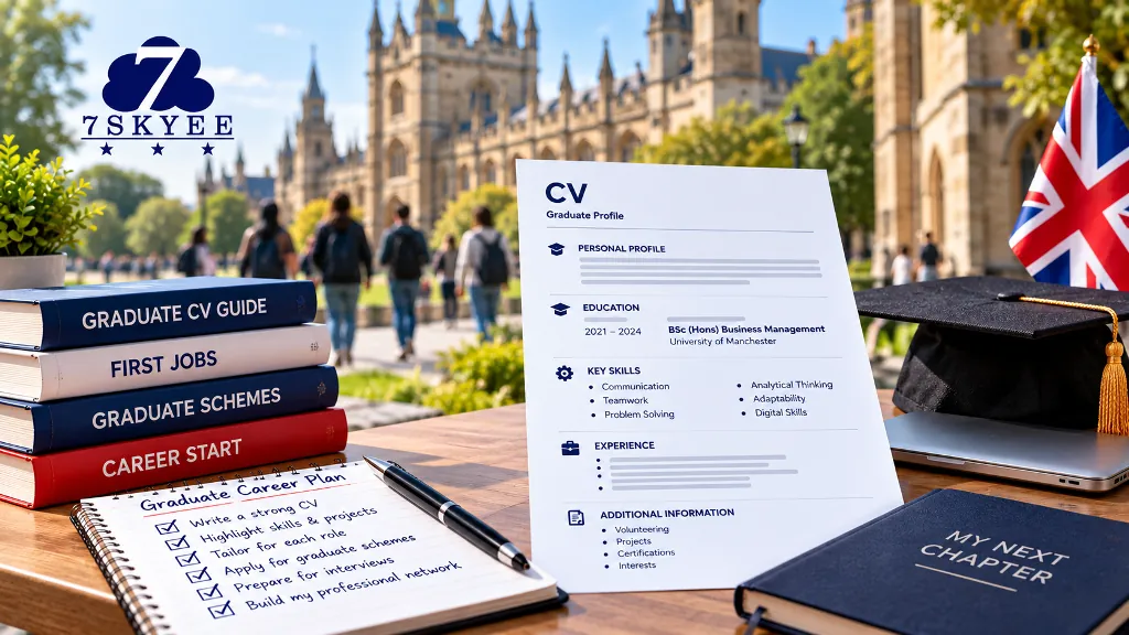 CV for UK jobs showing education, transferable skills and career preparation. Placement: Featured image at the top of the article.