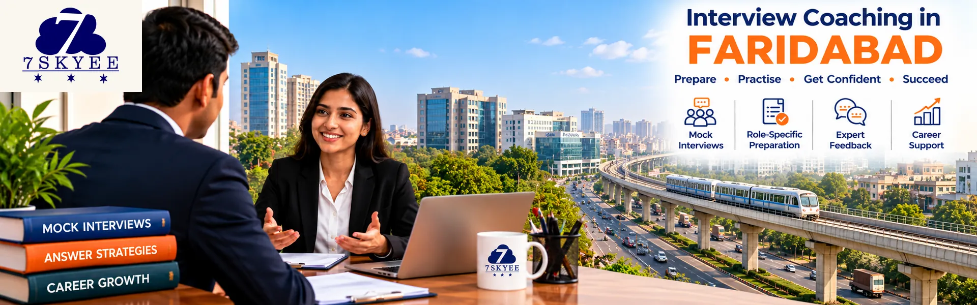 7Skyee interview coaching in Faridabad with mock interview practice, professional feedback and role-specific preparation