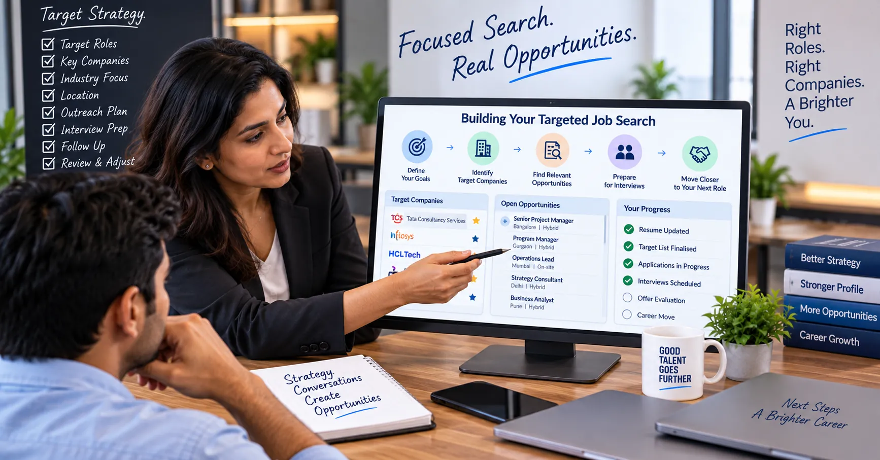 Recruiter creating a targeted job search for a professional