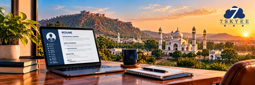 Professional resume writing services in Aurangabad, featuring Bibi Ka Maqbara and the city's historic landscape.