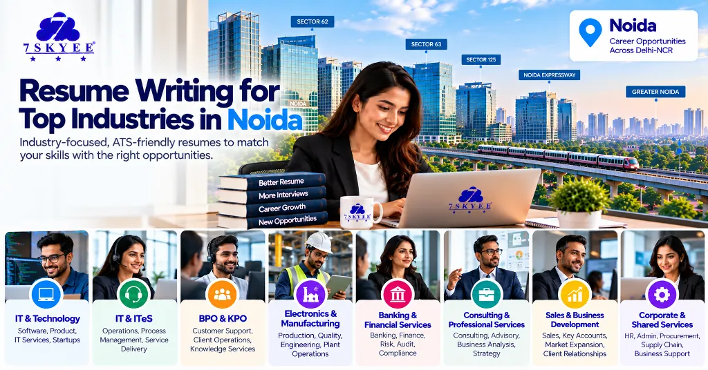 ATS resume writing for Noida jobs across IT, ITeS, BPO, manufacturing, finance, consulting and corporate services