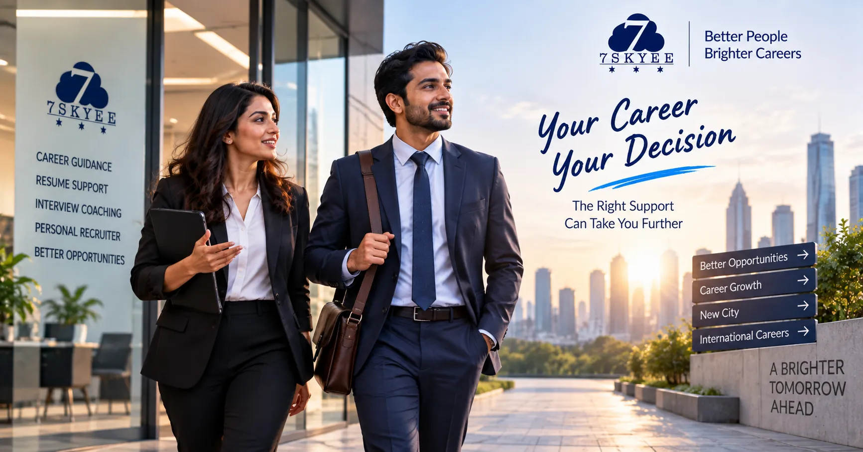 Professional moving forward with a clear career decision and recruiter support
