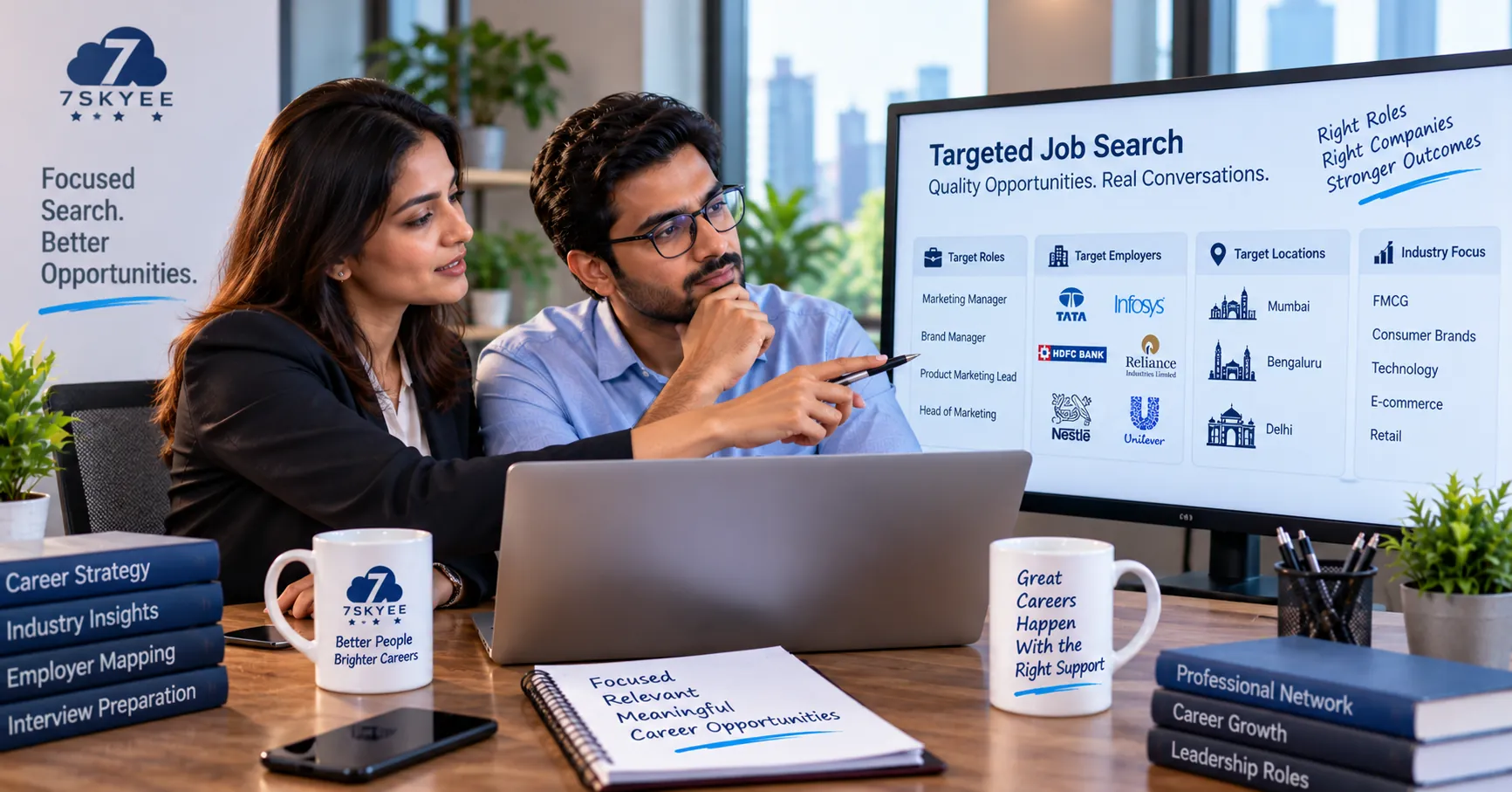 Recruiter helping a professional target specific employers and career opportunities