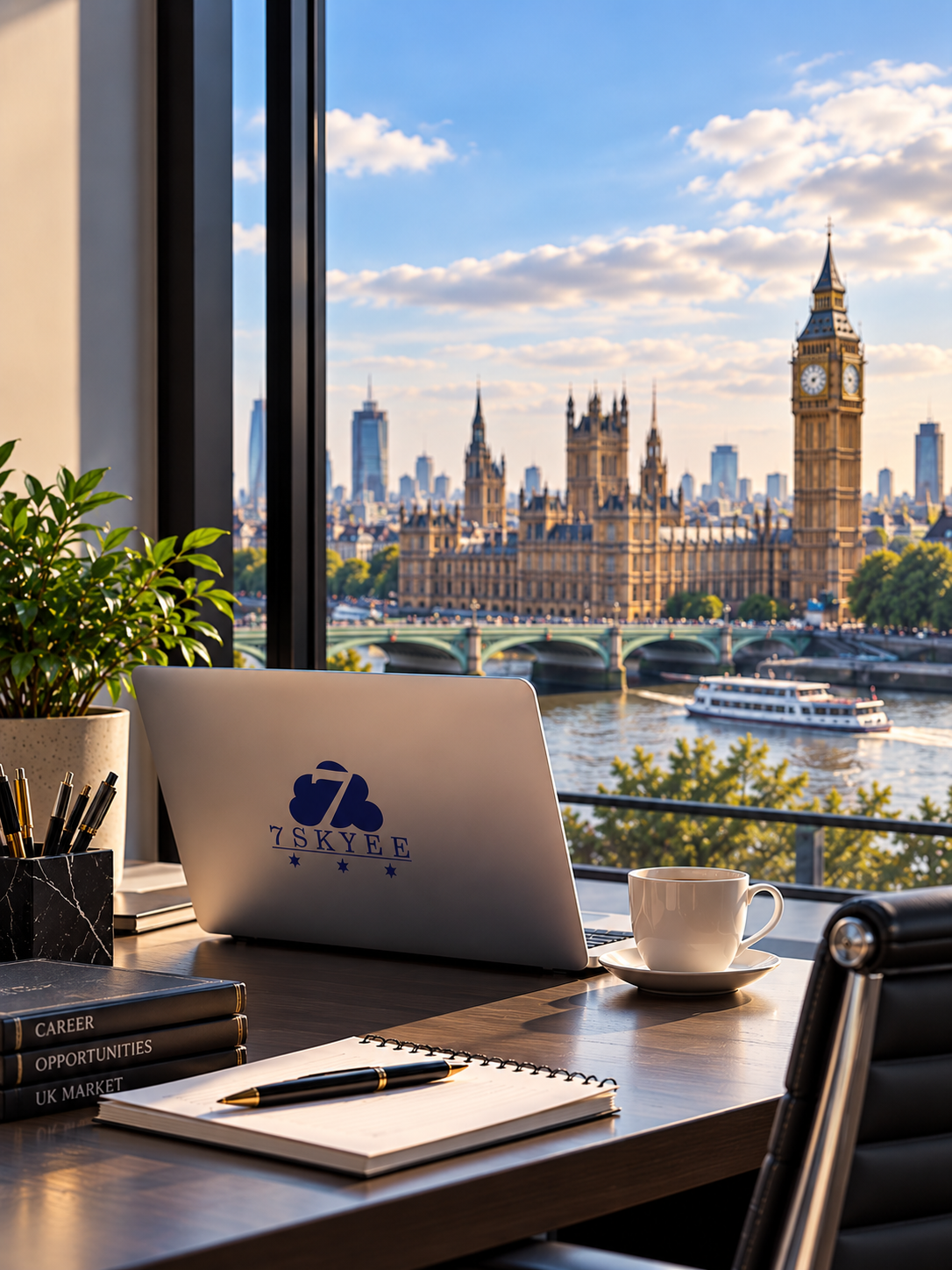 London office workspace representing online career support across the UK